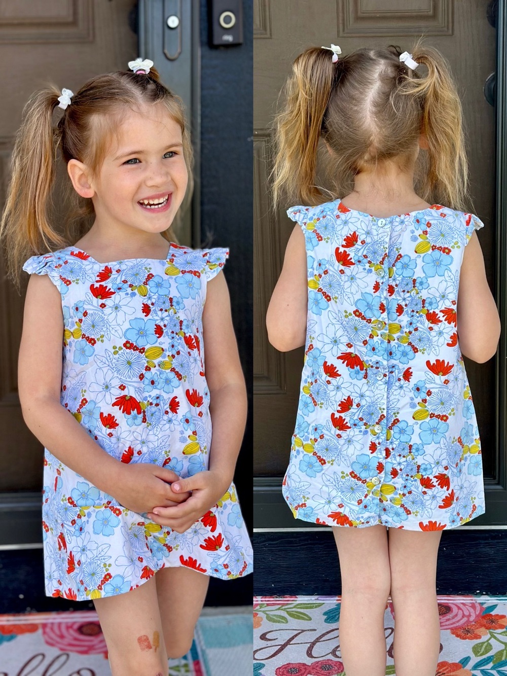 Hannah Kate | Red, White & Blue Floral Shift Dress | Size 3